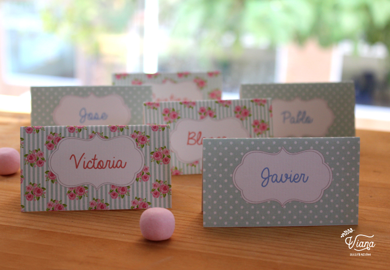 Carteles para nombres.